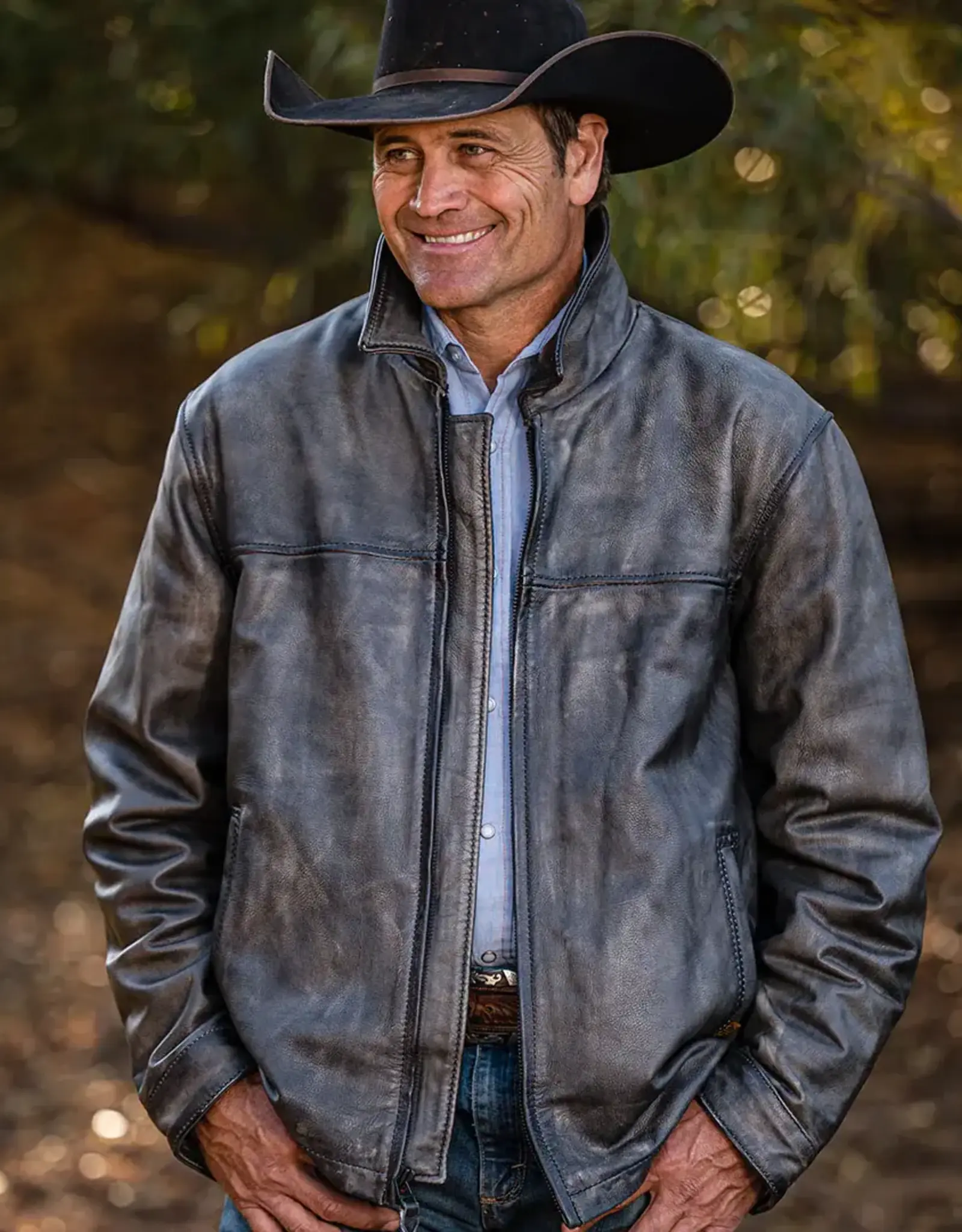 Mens STS Grulla Rifleman Concealed Carry Leather Jacket