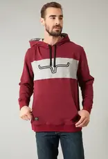 Kimes Ranch Mens Burgundy Grey Ripon Hooded Pullover Sweatshirt