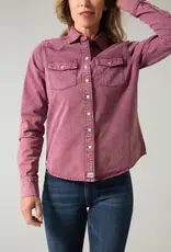 Womens Kimes Kaycee Wine Denim Denim Button Down Shirt