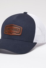 Kimes Navy Dodson Premier Leather Patch Trucker Mesh Snap Back Ball Cap