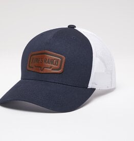 Kimes Navy Dodson Premier Leather Patch Trucker Mesh Snap Back Ball Cap