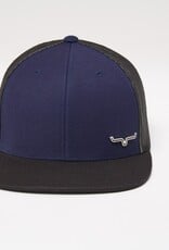 Kimes Navy Folsom Metal Logo Hat Pin Trucker Mesh Snap Back Ball Cap