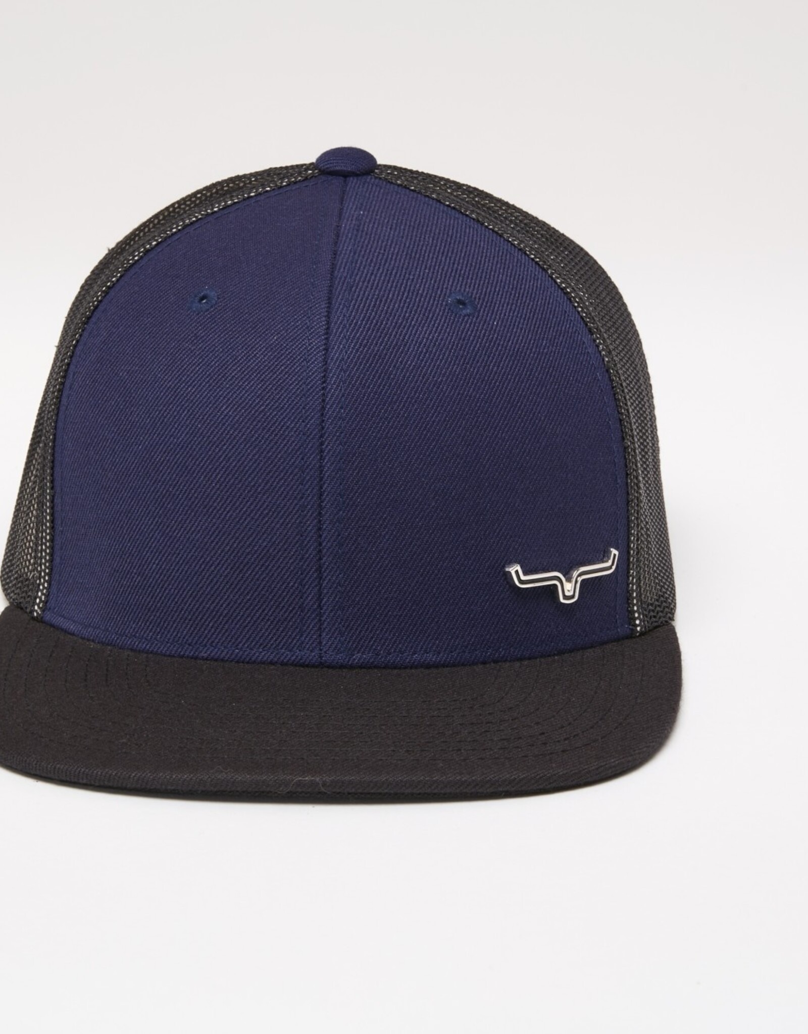 Kimes Navy Folsom Metal Logo Hat Pin Trucker Mesh Snap Back Ball Cap