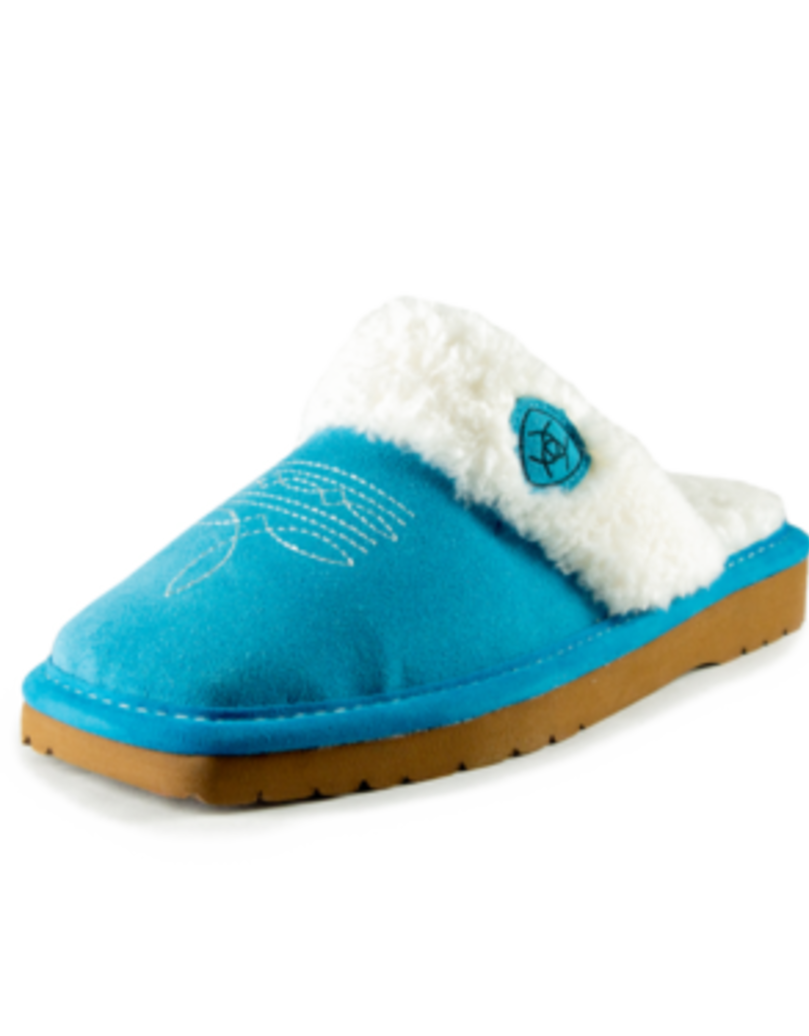 Ariat Womens Ariat Bright Turquoise Jackie Square Toe Scuff Suede Leather Slipper