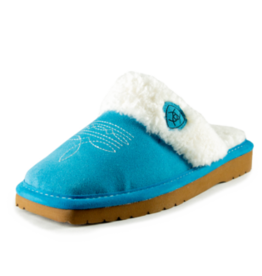 Ariat Womens Ariat Bright Turquoise Jackie Square Toe Scuff Suede Leather Slipper