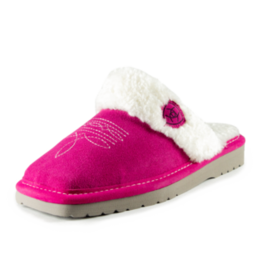 Ariat Womens Ariat Hot Pink Jackie Square Toe Scuff Suede Leather Slipper