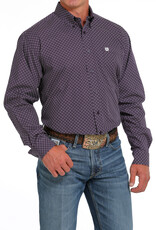 Cinch Mens Cinch Long Sleeve Purple Geo Print Western Button Arena Shirt