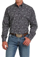 Cinch Mens Cinch Long Sleeve Purple and Black Paisley Western Button Arena Shirt