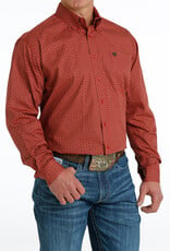 Cinch Mens Cinch Long Sleeve Red Brown Print Western Button Arena Shirt