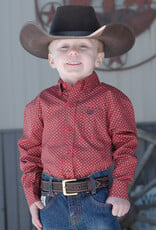 Cinch Toddler Cinch Long Sleeve Red and Brown Western Button Shirt