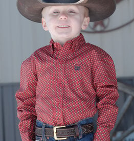 Cinch Toddler Cinch Long Sleeve Red and Brown Western Button Shirt