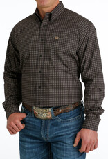 Cinch Mens Cinch Long Sleeve Brown Print Western Button Arena Shirt