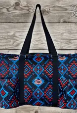 Sedona Turquoise Black Aztec Tote Bag