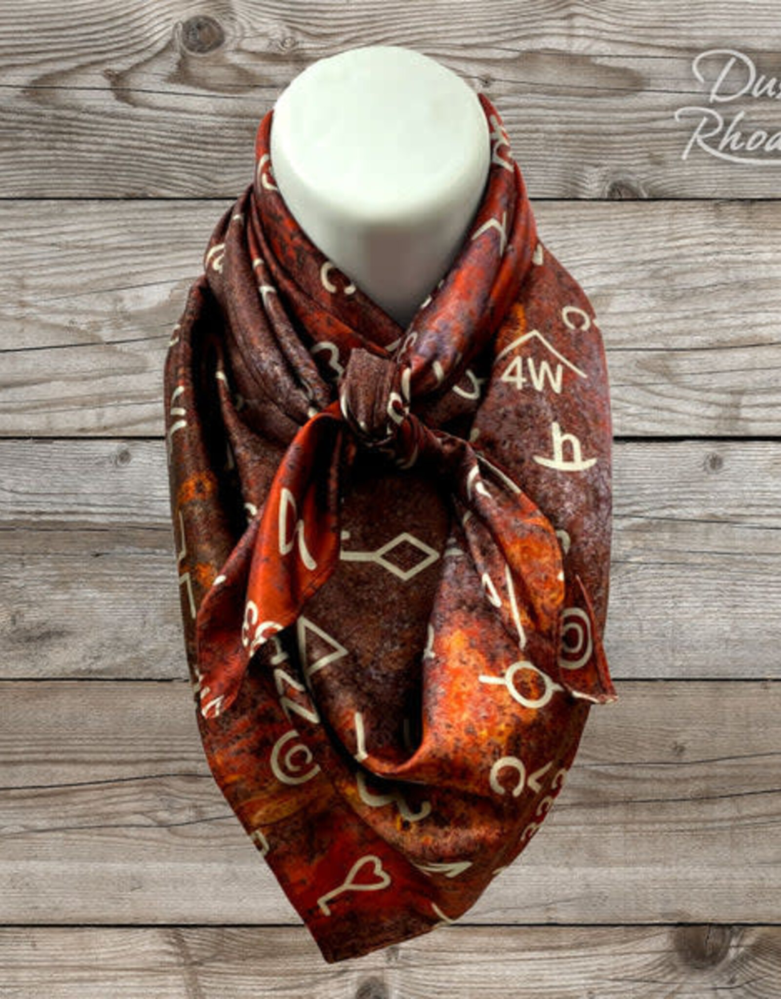 Dusti Rhoads Wild Rag 36x36 Rusty Brands 100% Silk