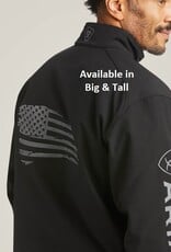 Ariat Ariat Mens Shoftshell Concealed Carry Black Logo Embroidered Flag Jacket