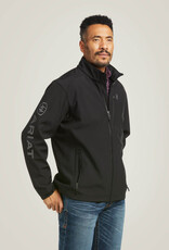 Ariat Ariat Mens Shoftshell Concealed Carry Black Logo Embroidered Flag Jacket