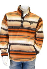 Mens Cowboy Hardware Burnt Orange Quarter Snap Polar Fleece Pullover Jacket