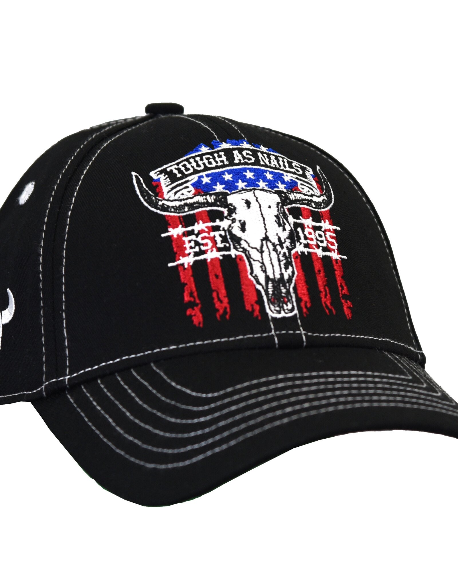 Cowboy Hardware Youth Tough As Nails Flag Background Baseball Cap