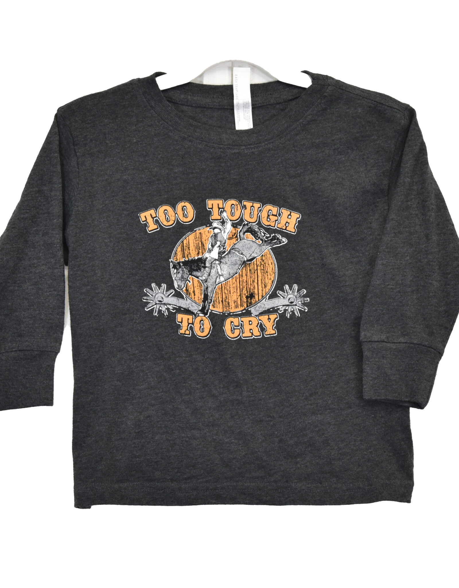 Cowboy Hardware Toddler Grey Too Tough To Cry Long Sleeve T Shirt