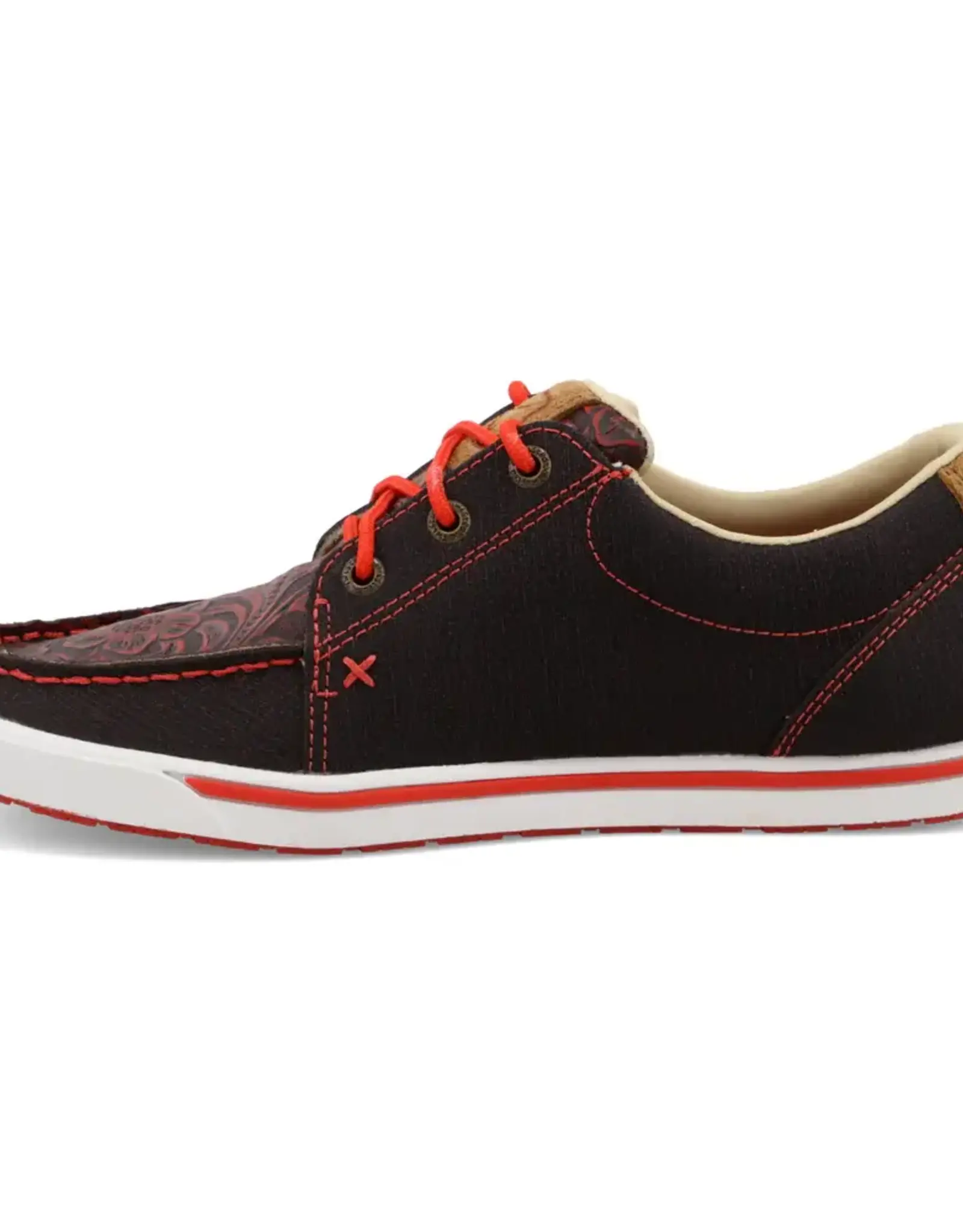 Womens Twisted X Casual Kicks Black with Red Stitching and Tooling
