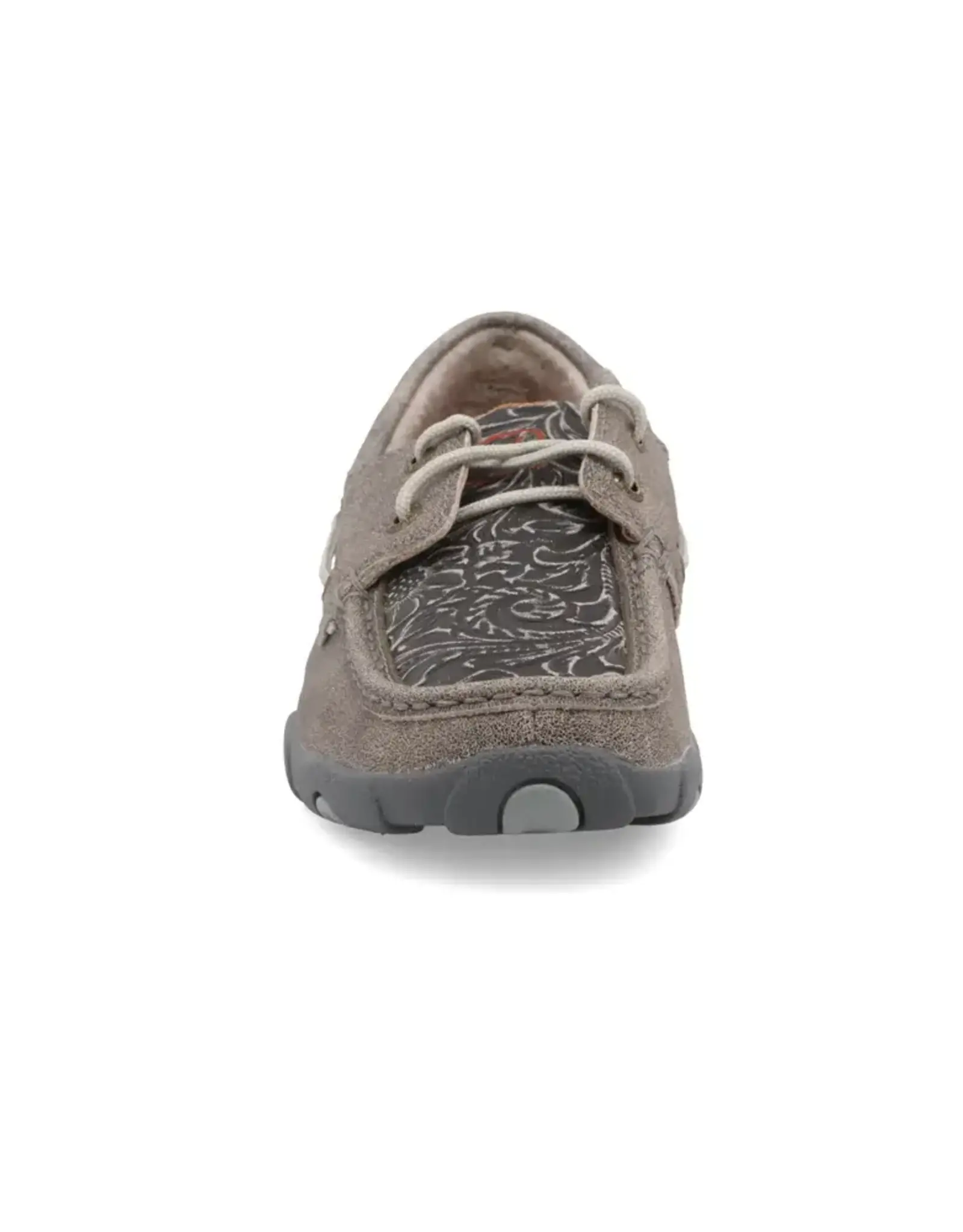 Womens Twisted X Driving  Moc Grey Tooled Slip On Laces