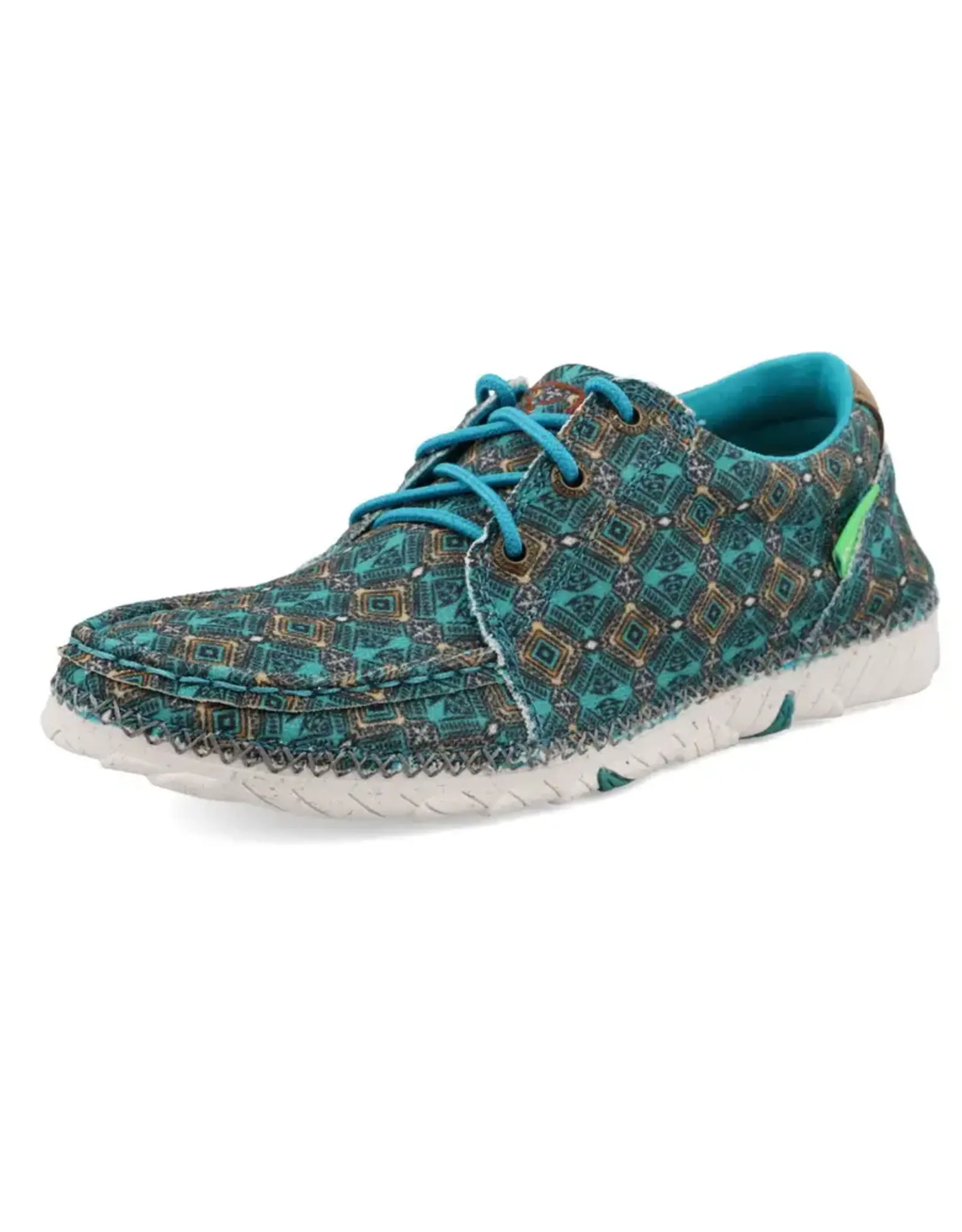 Womens Twisted X Zero Glue Teal South West Print Lace Up  Shoe