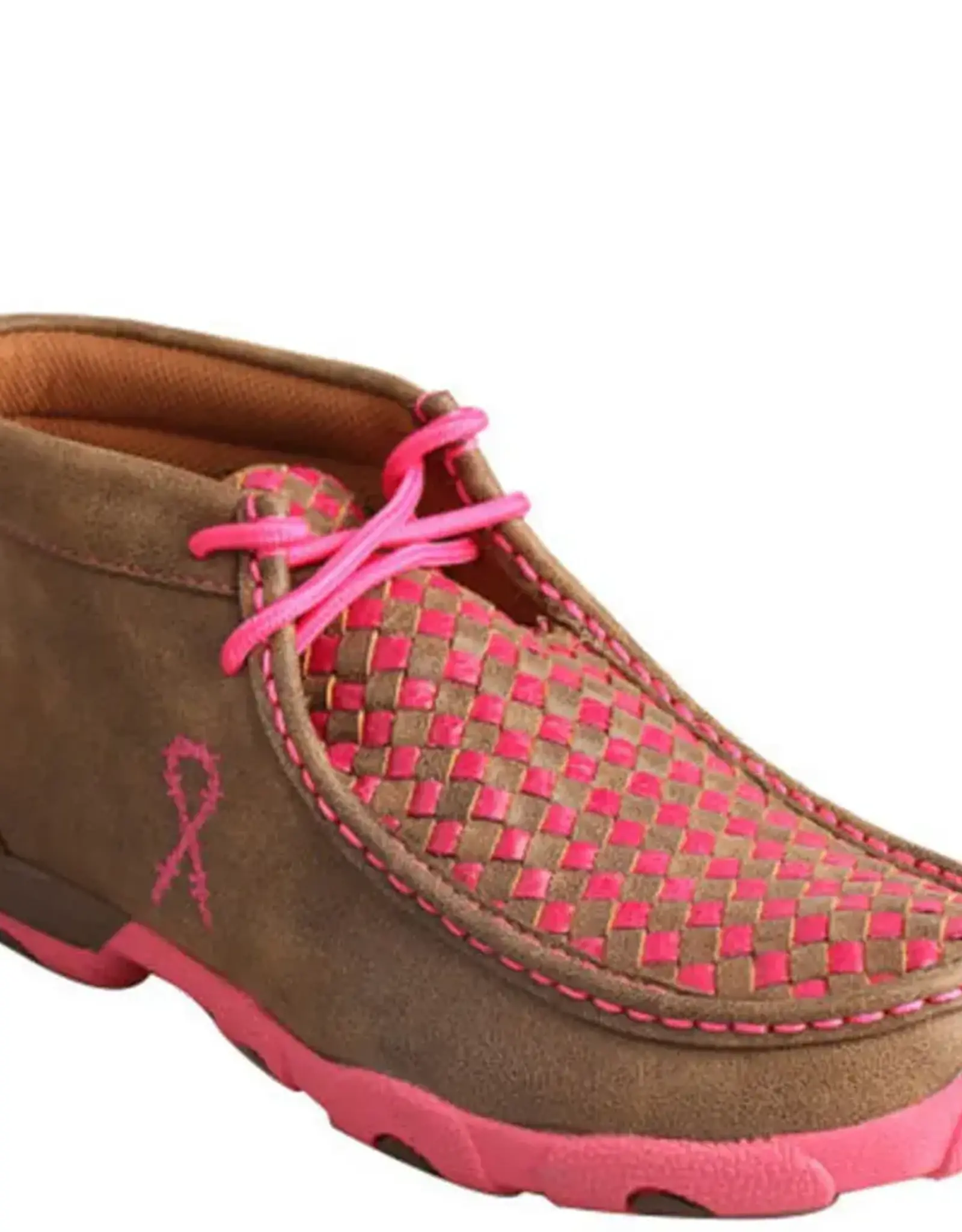 Womens Twisted X Slip On Moc Pink Lace Up Shoe