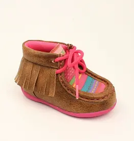 Toddler Pink Serape Fringe Moc