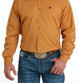 Cinch Mens Cinch Long Sleeve Solid Gold Western Button Arena Shirt