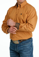 Cinch Mens Cinch Long Sleeve Solid Gold Western Button Arena Shirt