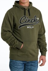Cinch Mens Cinch Olive Embroidered Logo Hooded Pullover Sweatshirt