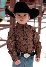 Cinch Toddler Cinch Long Sleeve Black Gold Paisley Western Button Shirt