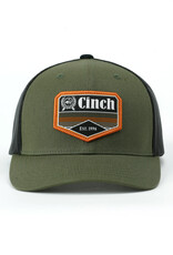 Cinch Mens Cinch Logo Patch Olive and Black Mesh Snapback Trucker Ball Cap