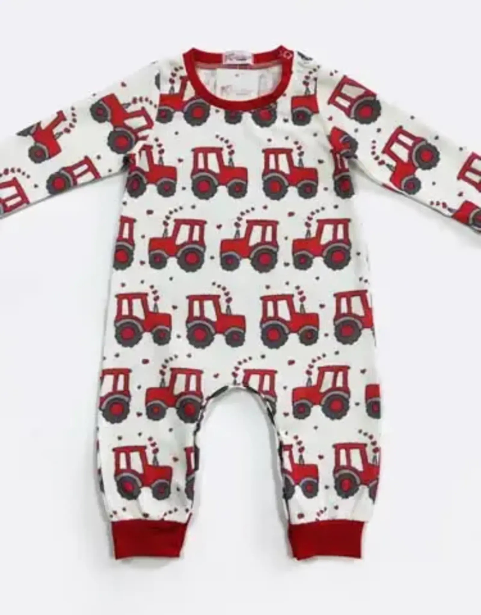 Red Tractor Heart Infant  Romper
