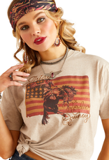 Ariat Womens Ariat Flag Rodeo Quincy Short Sleeve Gold TShirt