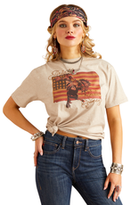 Ariat Womens Ariat Flag Rodeo Quincy Short Sleeve Gold TShirt