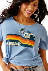 Ariat Womens Ariat Light Blue Heather Ranch Scene Short Sleeve T-Shirt