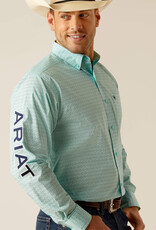 Ariat Ariat Mens Team Gian Long Sleeve Light Aqua Button Western Shirt