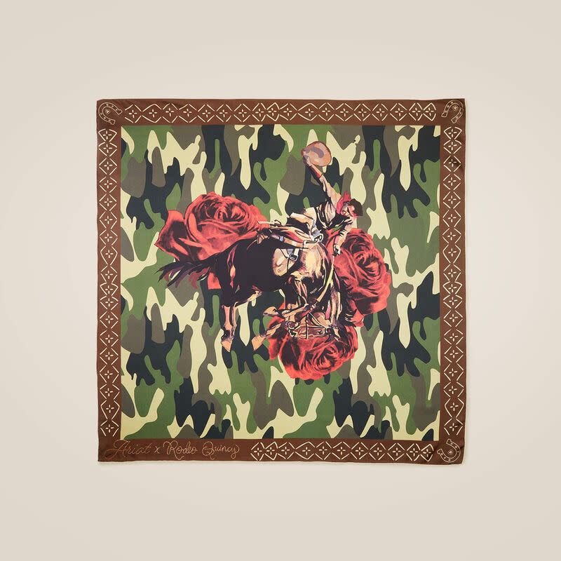 100% Silk Rodeo Quincy American Cowboy 34x34 Wild Rag - Cowpokes