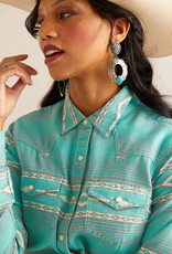 Ariat Womens Ariat Jacquard Weave Jade Long Sleeve Western Snap Shirt