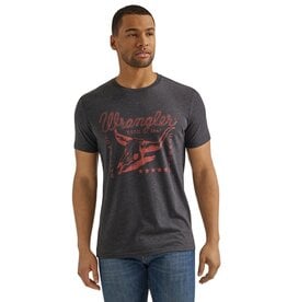 Mens Heather Grey Short Sleeve Wrangler Long Live Cowboys T Shirt