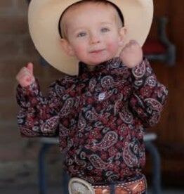 Cinch Toddler Cinch Long Sleeve Black Red Paisley Western Button Shirt