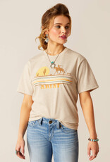 Ariat Womens Ariat Sunset Roper Short Sleeve Heather Oatmeal T Shirt