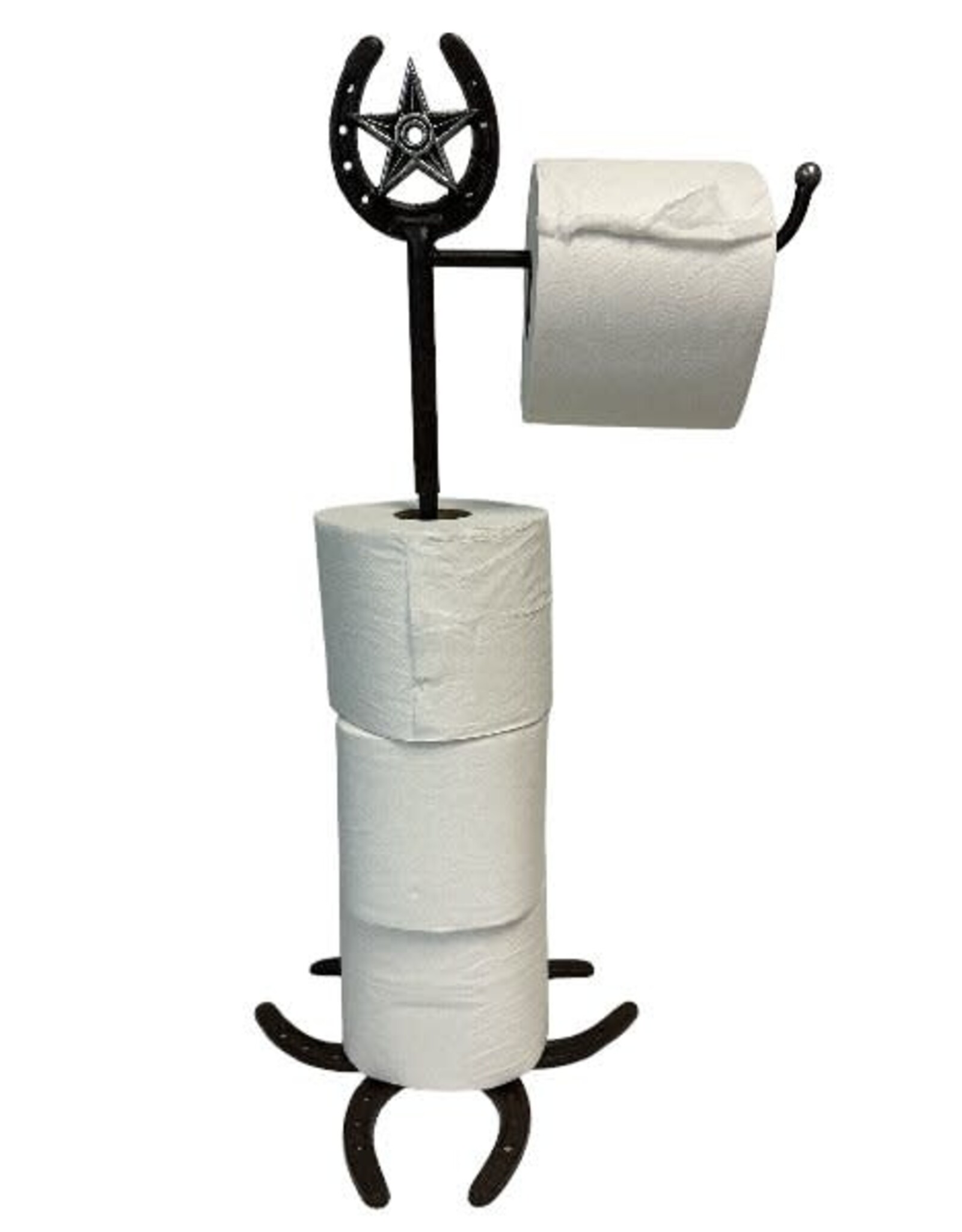 Metal Horseshoe Star Toilet Paper Holder and Stand