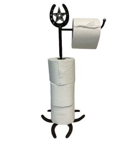 Metal Horseshoe Star Toilet Paper Holder and Stand