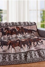 Horse Valley Quilt Throw Blanket