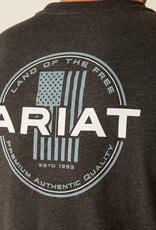 Ariat Ariat Mens Land Of The Free Roundabout Heather Charcoal Short Sleeve T Shirt