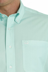Cinch Mens Cinch Mint Green Short Sleeve Arena Flex Western Button Shirt