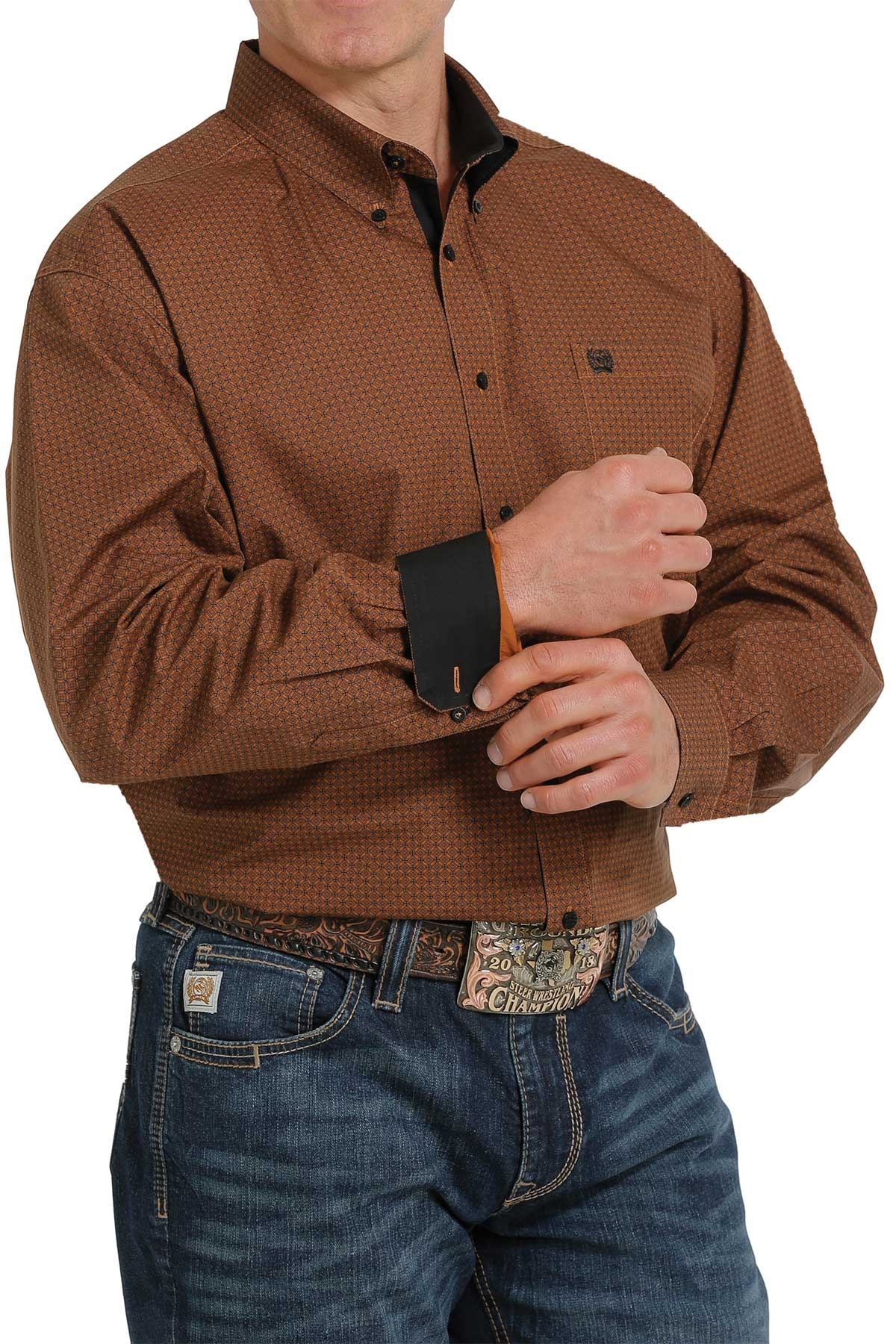 Chocolate brown button up shirt deals