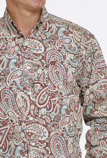Cinch Mens Cinch Long Sleeve Multi Brick Paisley Print Western Button Shirt